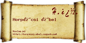 Horpácsi Ábel névjegykártya