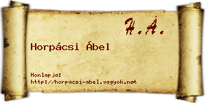 Horpácsi Ábel névjegykártya