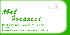 abel horpacsi business card